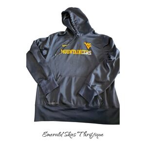 West Virginia Mountaineers Hoodie Men large Sweatshirt Nike Dri FIt WVU Adult *